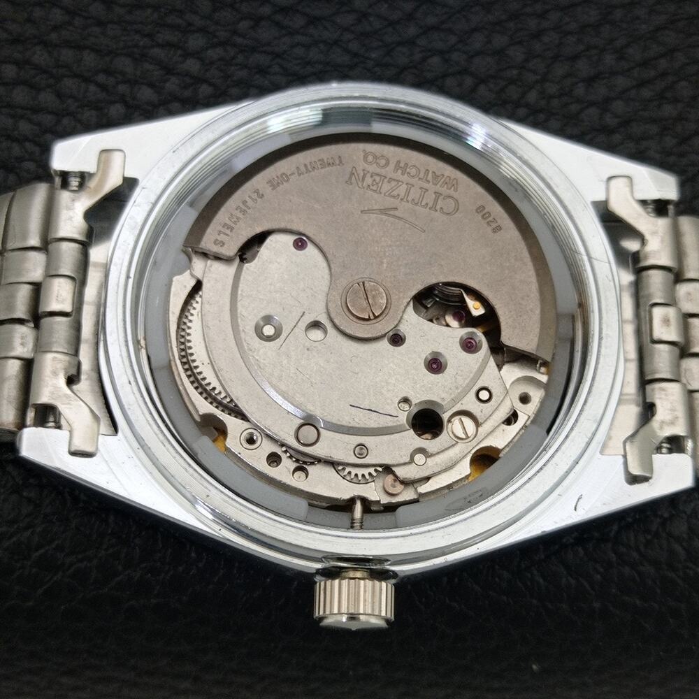 Vintage 1976 Citizen Automatic Mens Silver Watch W/daydate & Blue accents - Picture 10 of 10